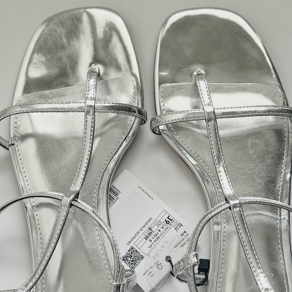 Mango Women's Silver Sandals - Picture 1 of 11